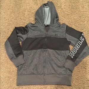 Boys Gray and Black Hurley zip up